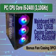 pc/cpu komputer core i5 casing gaming - ram 8gb ssd+hdd 500gb