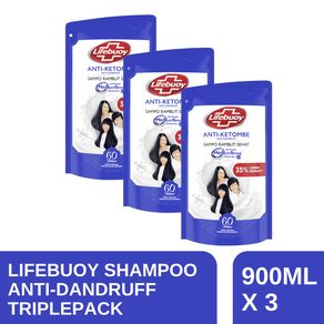 Lifebuoy Shampoo Anti Dandruff 900ML [Triplepack]