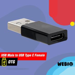 Converter OTG USB Male To Type C Female Mini Plug Connector Adapter Garansi 1 Bulan Bahan Metal