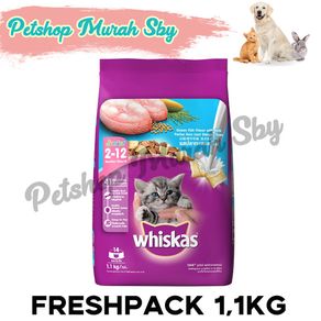 whiskas 1.1kg makanan kucing freshpack