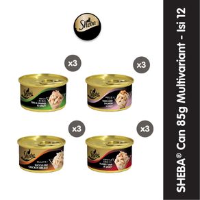 Sheba Can 85r Makanan Kucing Basah Premium Multivariant - Isi 12