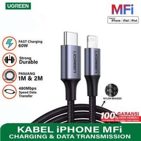 Ugreen Cable USB C to Lightning Kabel iPhone Mfi Fast Charging PD Nylon Braided US304