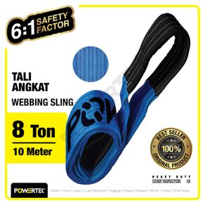 POWERTEC Webbing Sling Belt / Tali Angkat 8 Ton x 10 Meter Double Ply