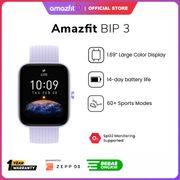 amazfit bip u smartwatch 1.43  touch screen jam tangan 60 sports modes - bip 3 blue