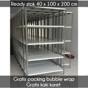 rak besi siku 40x100x200cm 5 susun kuat kokoh anti karat