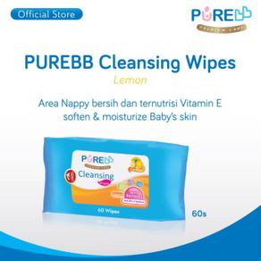 purebb cleansing wipes pure baby lemon tea tree 60's tissue basah bayi - lemon 60