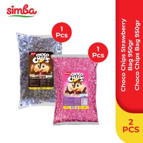 1 SIMBA Sereal Choco Chips Bag 1kg & 1 Choco Chips Bag Strawberi 1kg
