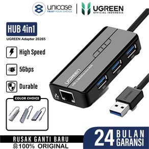 Adapter HUB 4in1 UGREEN USB 3.0 to LAN GigaBit / Rj45 Fast Ethernet Kabel