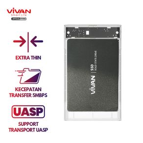 VIVAN SSD Case Transparent External Hard Drive Enclosure USB 3.0 TO 2.5 INCH Garansi Resmi VSHD1