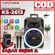 Speaker Portable Advance KS-2613 Bluetooth 12 Inch Free 2 Mic Wireless
