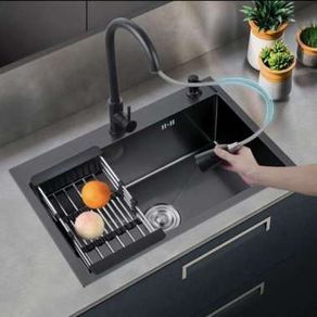 KITCHEN SINK 6045 BLACK PAKET LENGKAP