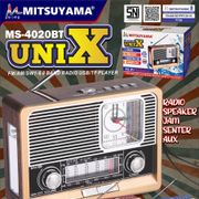 Barangunik2021-Radio Speaker Jam Senter AUX Mitsuyama MS-4020BT UNIX 3" Woofer Cas/Radio Cas