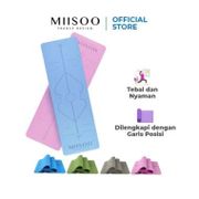 MIISOO Position line Matras Yoga Mat TPE 6mm gym Karpet Senam - Hijau