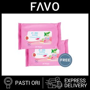 Tisu Basah Bayi - Pure Baby Tea Olive 60 Sheets - Buy 1 Get 1 Free