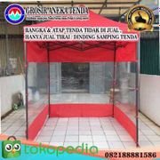 Tirai-Dinding Tenda Lipat 2x2 kombinasi mika dan polyster 3 Sisi