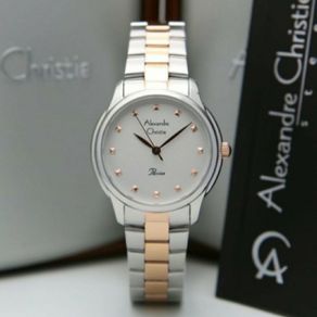 jam tangan wanita alexandre christie ac2835 silver rosegold original