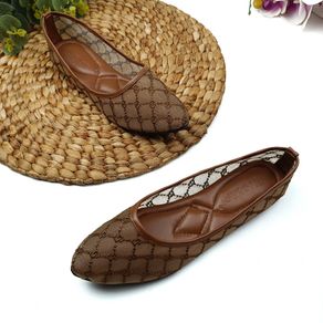 Sepatu Flat Wanita Slip On Bahan Brukat Premium JA-66 GRAVICI