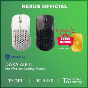 rexus daxa air ii pro wireless gaming mouse air 2 ultra lightweight - hitam