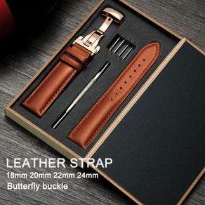 Box Tali Kulit untuk Samsung Galaxy Watch 3 4 Classic 46Mm 42Mm 44/40Mm Active2 Watch Band untuk Huawei Watch 3 Bracelet GT/GT2