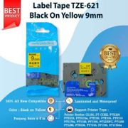 Gratis Ongkir Label Tape Brother Tze-621 9Mm Black On Yellow Ptd-600 E800T E850Tkw