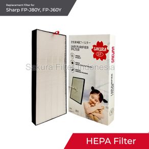 filter hepa sharp air purifier fp-j80y/ fp-j60y sakura ap-79660