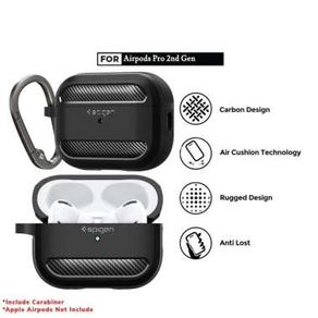 Case Airpods Pro 2 Spigen Rugged Armor Shockproof Slim Carbon Casing