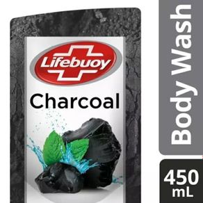 lifebuoy sabun mandi cair charcoal and mint 450ml