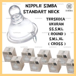 SIMBA Standard Neck ( Round ⭕ ) & ( Cross ➕ ) Hole Nipple / Dot Botol Susu Ukuran SS-S-M-L-XL ( 1PCS ) / ( 2PCS )