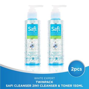 safi white expert cleanser 2in1 cleanser & toner 150ml - twinpack
