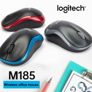 Logitech M185 Mouse Nirkabel Nano USB Receiver Mouse Nirkabel Ergonomis Optik 2.4GHz 1000Dpi 3 Tombol untuk Windows/MacOS/Linux