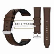 strap jam tangan tali rubber kulit 20mm 22mm lv quick release - coklat (silver) 22mm