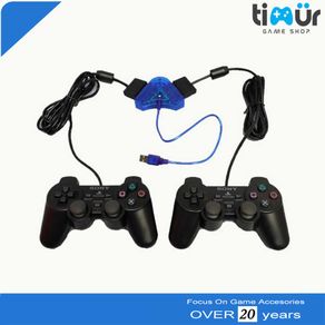 2 Stik Stick Gamepad Controller PS2 TW + Converter Double PS3 PC Laptop