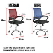 kursi kantor jaring kursi kantor murah kursi kerja - kk4005 - 4005 merah biru tdk pakai buble