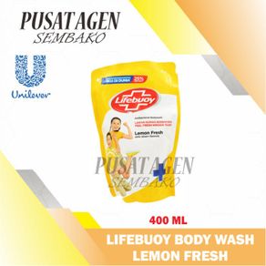 lifebuoy body wash lemon fresh 400 sabun mandi cair 400ml lemonfresh - 250 ml