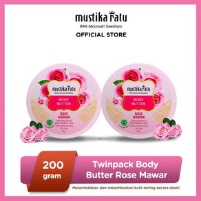 Mustika Ratu Twinpack Body Butter Rose Mawar 200gr Melembutkan Menghaluskan Kulit