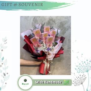 handbouquet bouquet - buket snack - pocky - 3pc with flower