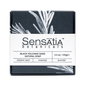 Sensatia Botanicals Black Volcanic Sand Natural Soap Batang [125 g]