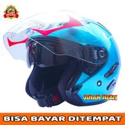 helm / helm kyt / helm kyt galaxy black doff terbaru - biru m