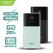 power bank 10000mah robot rt180 dual input type c dan micro usb - rt190s