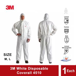 3M 4510 Coverall Disposable Protective Hazmat - Baju Apd Medis