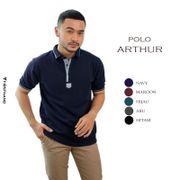 Firsthand Kaos Polo Arthur Baju Kerah Pria Lengan Pendek Navy