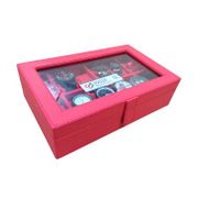 Jogja Craft BJ12RD Merah Full Watch Box Organizer / Kotak Tempat Jam Tangan Isi 12