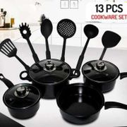 PAKET Cookware Set 13 pcs - Panci Set Spatula Teflon All in One - PANCI SET 13 pcs