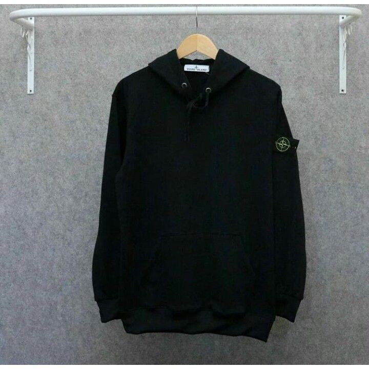 stone island black hoodie