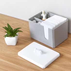 050 Kapas Menerima Kotak Kapas Kotak Desktop Menerima Multifungsi Kapas Kosmetik Menerima Kotak Penyimpanan Portable