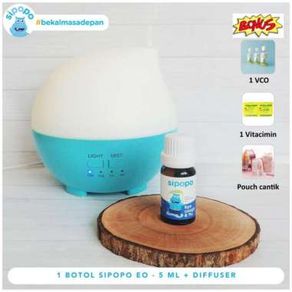 Paket Hemat Sipopo Essential Oil Bye Cough Flu 5ml + Diffuser 300ml