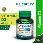 Nutrimax Vitamin D3 400 IU 120 tablet/Vitamin D/Daya Tahan Tubuh/Imunitas/Kesehatan Tulang/Jantung