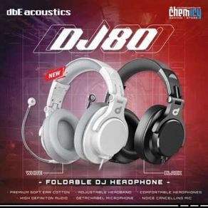 dbE DJ80 Foldable DJ Headphone with Detachable Microphone