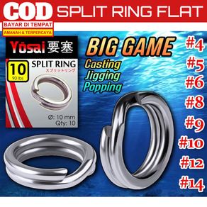 Split Ring Gepeng No 4 5 6 7 8 9 10 11 12 14 Pancing Jigging Casting Popping