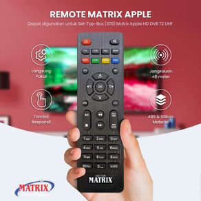 Remote Set Top Box DVB T2 Matrix Apple HD MERAH Remot STB TV Digital